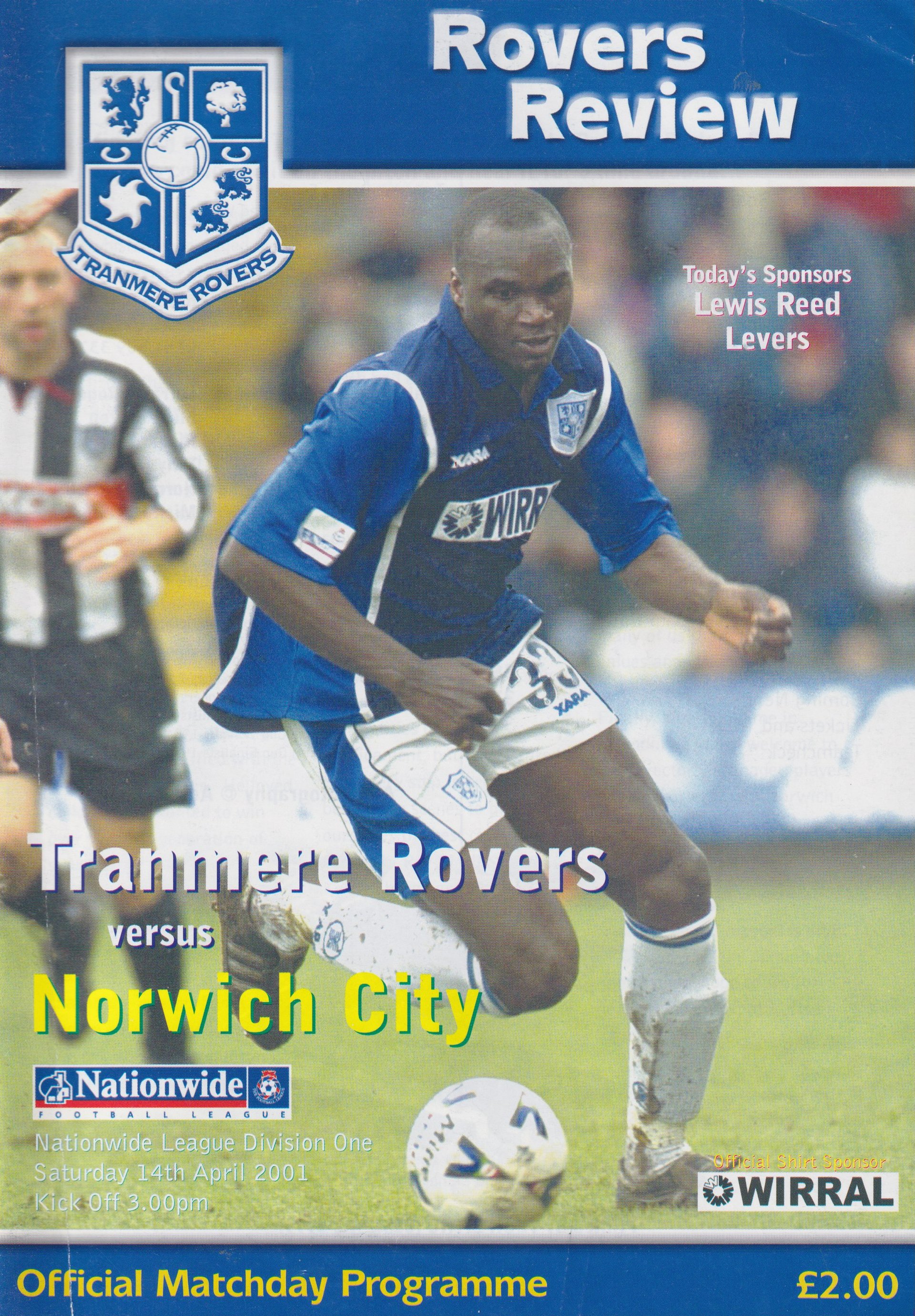 Tranmere Rovers v Norwich City match programme